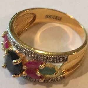 DBJ Gold over Sterling Silver Ring